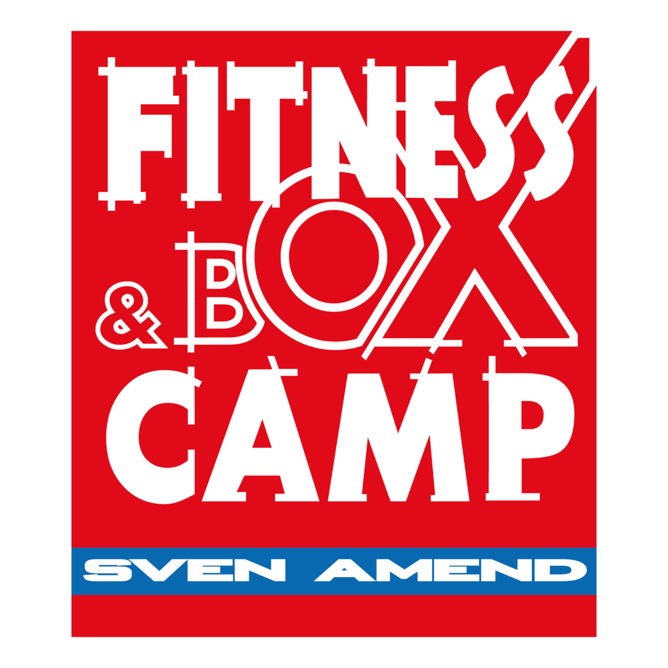 Logo für Fitness & Boxcamp von Sven Amend in Rot und Weiß.
